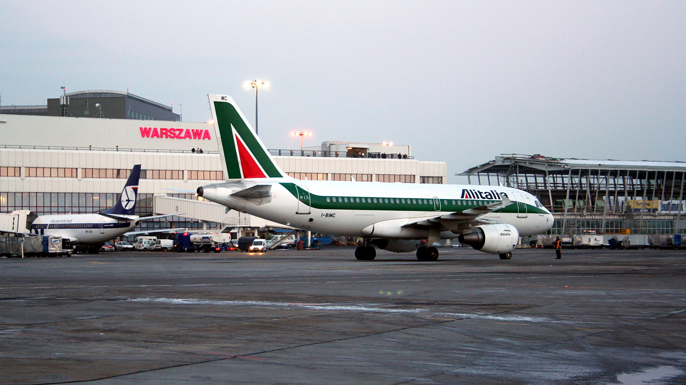I-BIMC ✈ Alitalia Airbus A319-112 @ Warsaw-Chopin