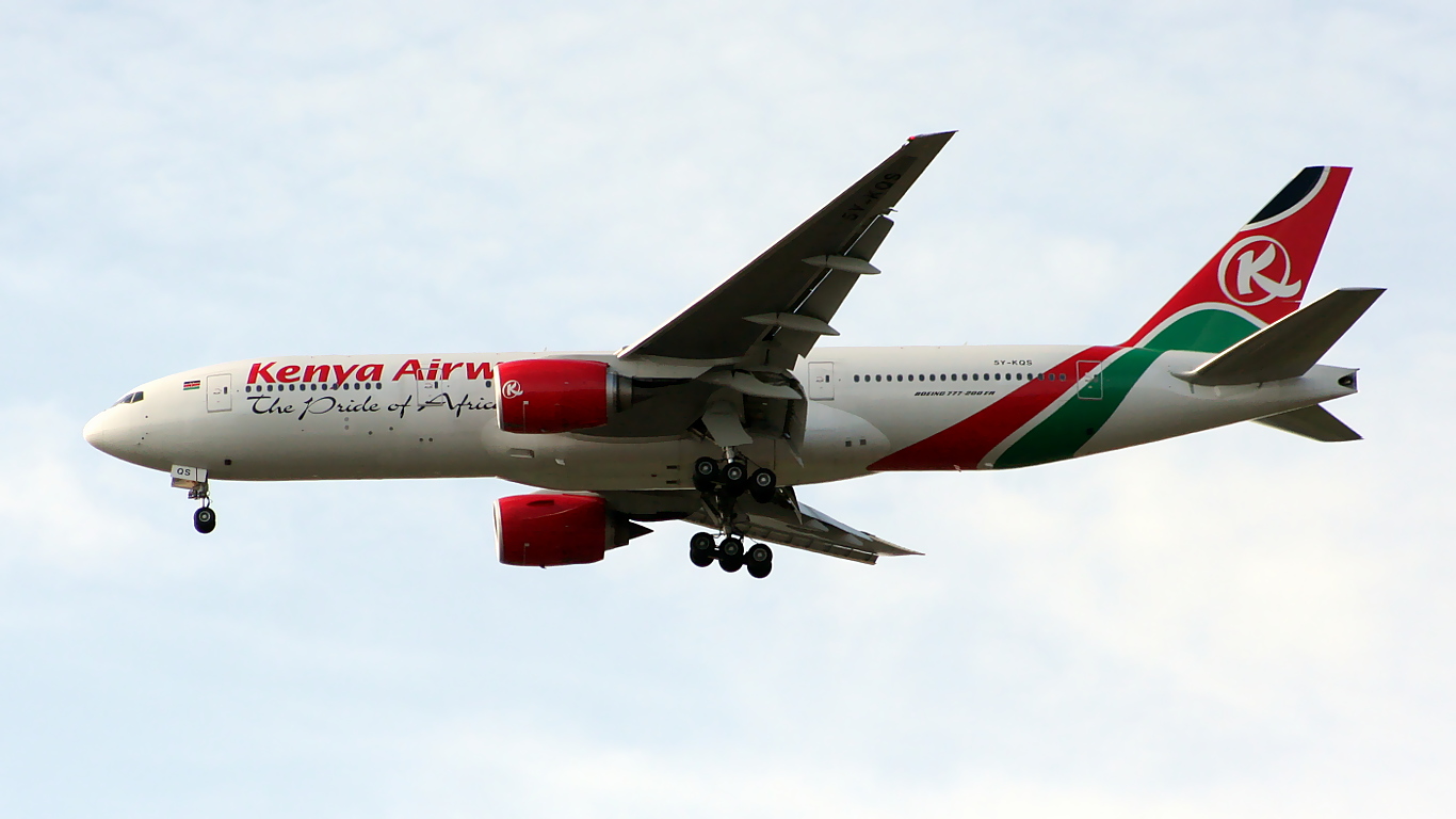 5Y-KQS ✈ Kenya Airways Boeing 777-2U8ER @ London-Heathrow