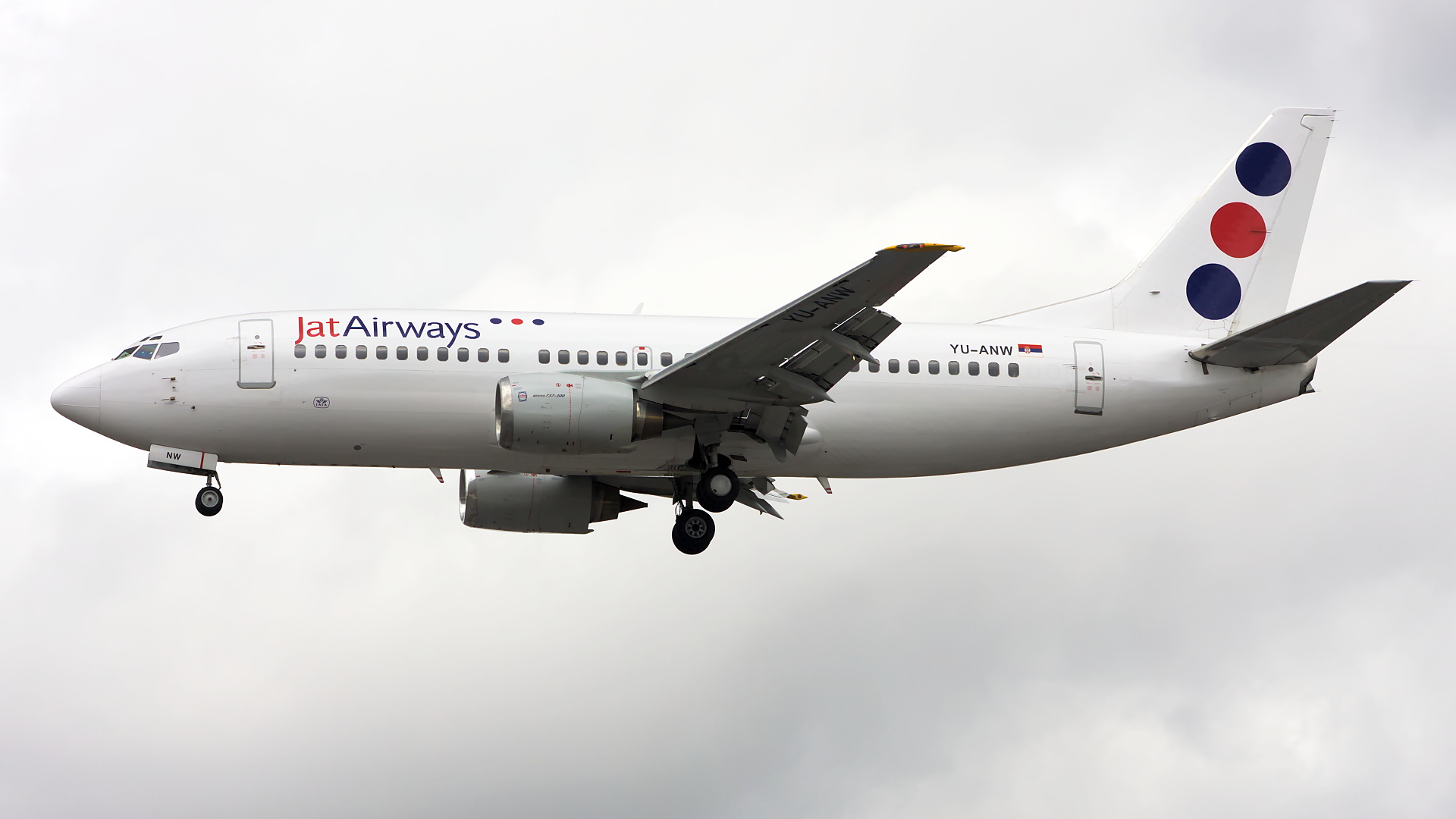 YU-ANW ✈ Jat Airways Boeing 737-3H9 @ London-Heathrow